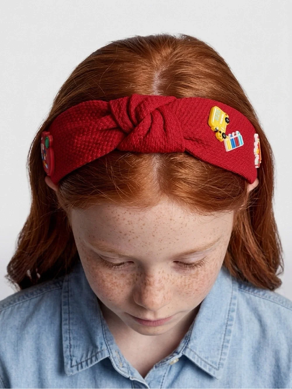 Handmade Red Back to School Knotted Headband Teacher Student Hair Accessory